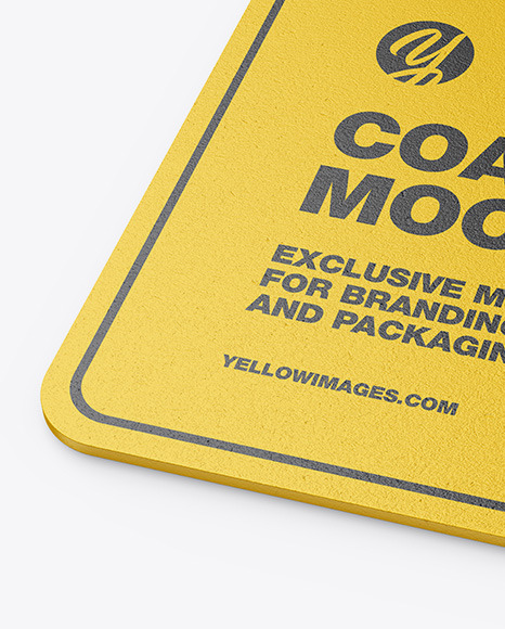 Paper Beverage Coaster Mockup In Stationery Mockups On Yellow Images Object Mockups