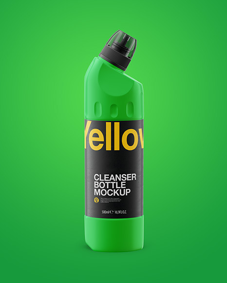 Download Download 500ml Glossy Plastic Toilet Bowl Cleaner Bottle Mockup Front View Psd