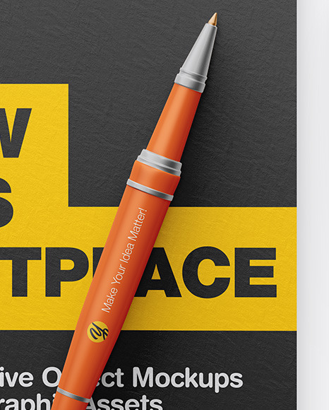 Textured A4 Paper w  Pen Mockup PSD #7