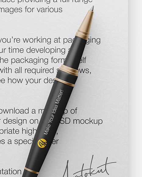 Textured A4 Paper w  Pen Mockup PSD #5