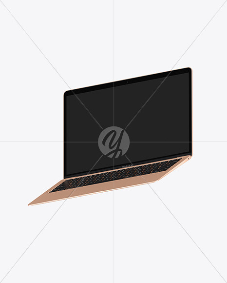 Download Gold Macbook Air Mockup In Device Mockups On Yellow Images Object Mockups PSD Mockup Templates