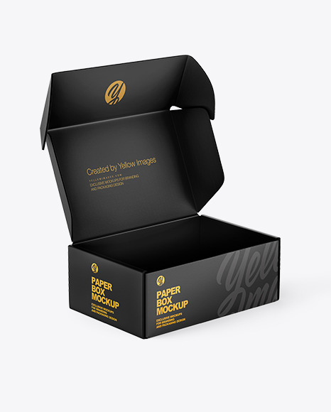 Paper Box Mockup In Box Mockups On Yellow Images Object Mockups