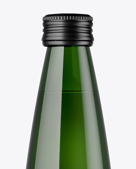 Green Glass Bottle Mockup PSD #3