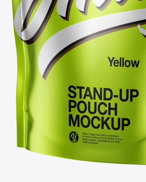 Metallic Stand Up Pouch Mockup PSD #1