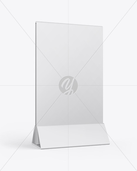 Plastic Table Tent Mockup in Stationery Mockups on Yellow ...