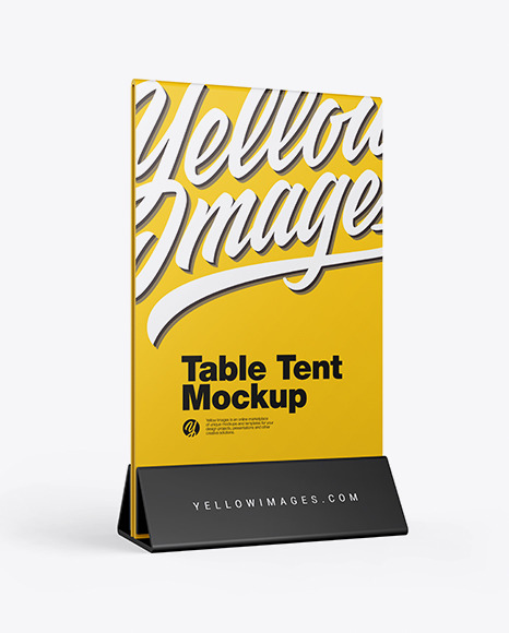 Plastic Table Tent Mockup In Stationery Mockups On Yellow Images Object Mockups