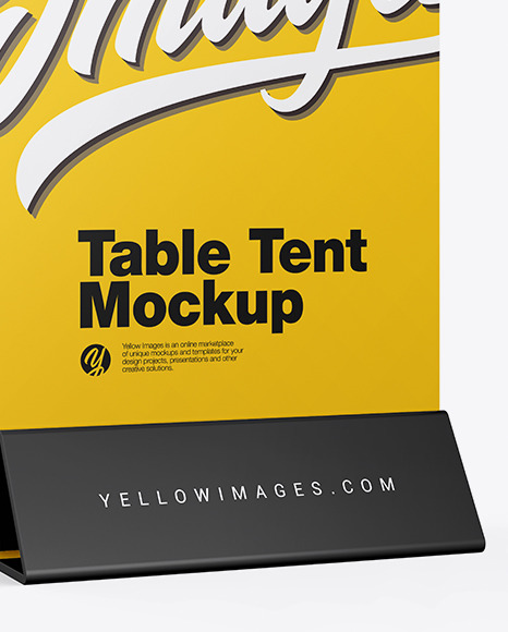 Download Plastic Table Tent Mockup in Stationery Mockups on Yellow ...