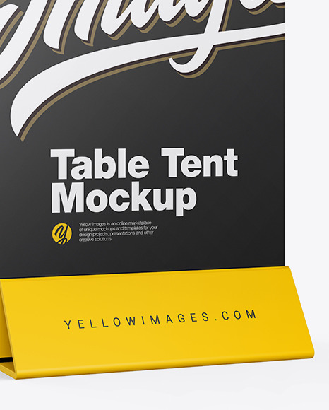 Download Plastic Table Tent Mockup in Stationery Mockups on Yellow ...