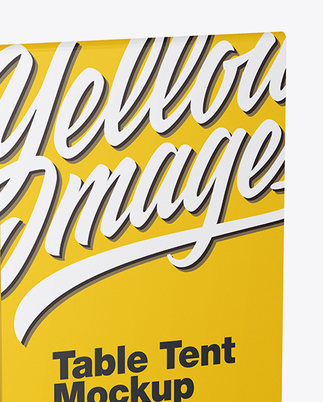 Download Plastic Table Tent Mockup In Outdoor Advertising Mockups On Yellow Images Object Mockups PSD Mockup Templates