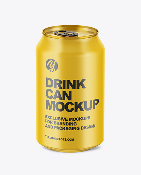 Download 350ml Matte Aluminium Can Mockup In Can Mockups On Yellow Images Object Mockups PSD Mockup Templates