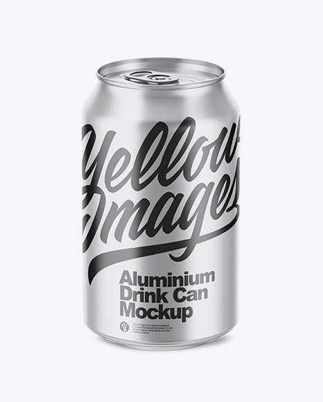 350ml Matte Aluminium Can Mockup In Can Mockups On Yellow Images Object Mockups