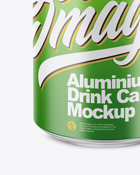 350ml Matte Aluminium Can Mockup In Can Mockups On Yellow Images Object Mockups