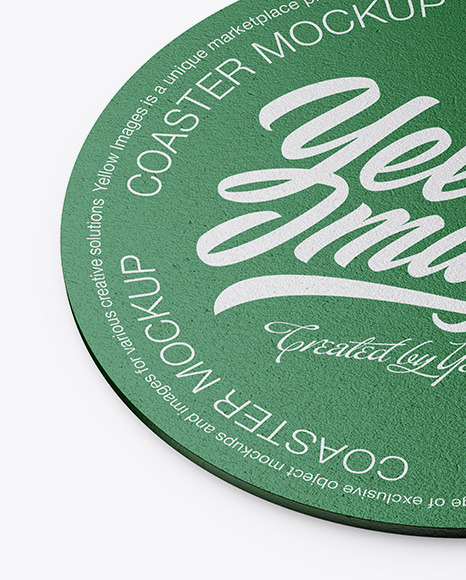 Paper Beverage Coaster Mockup PSD #5