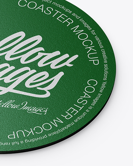 Paper Beverage Coaster Mockup PSD #6