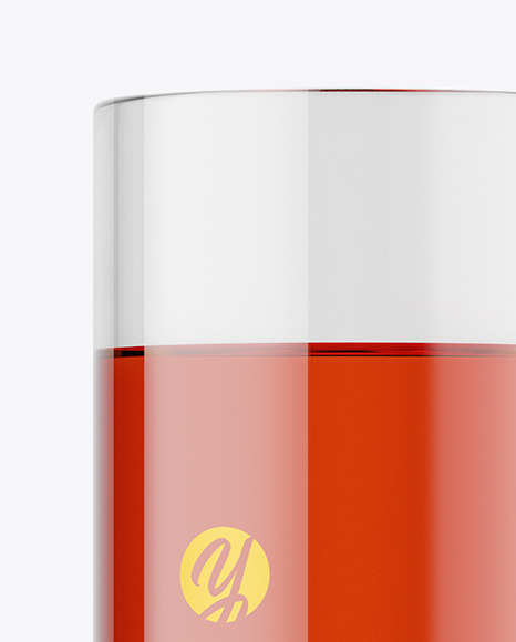 Glass with Red Drink Mockup PSD #3