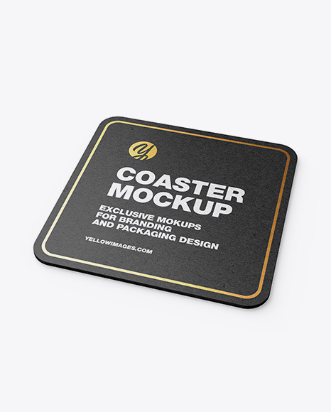 Kraft Beverage Coaster Mockup In Stationery Mockups On Yellow Images Object Mockups