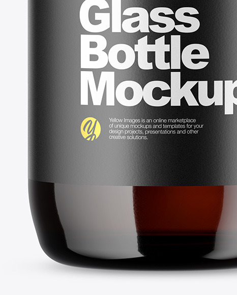 Amber Glass Bottle Mockup PSD #1