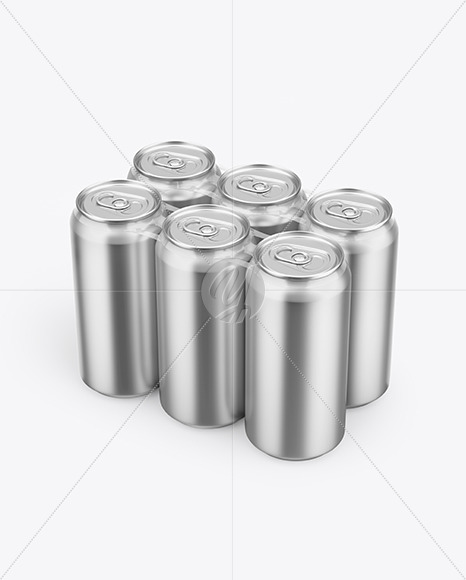 6 Metallic Cans Pack Mockup In Can Mockups On Yellow Images Object Mockups