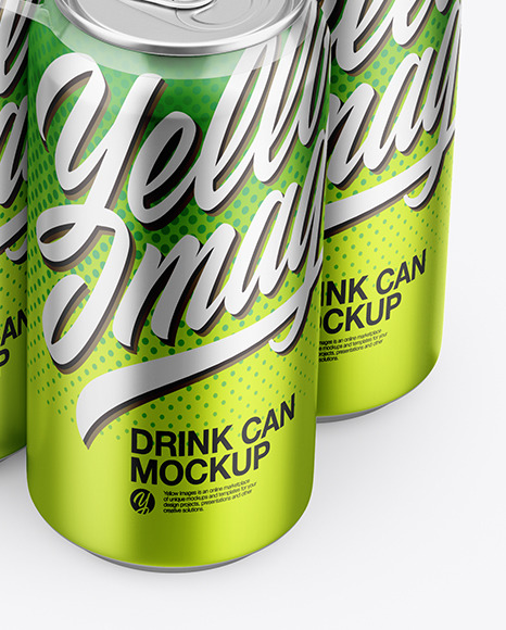 Download 6 Metallic Cans Pack Mockup In Can Mockups On Yellow Images Object Mockups PSD Mockup Templates