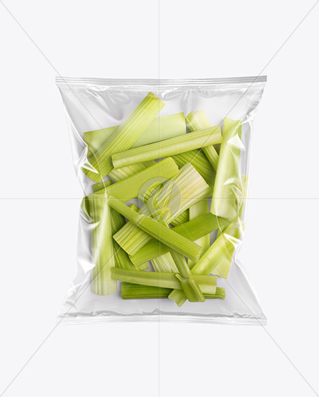 Plastic Bag With Spinach Mockup In Bag Sack Mockups On Yellow Images Object Mockups