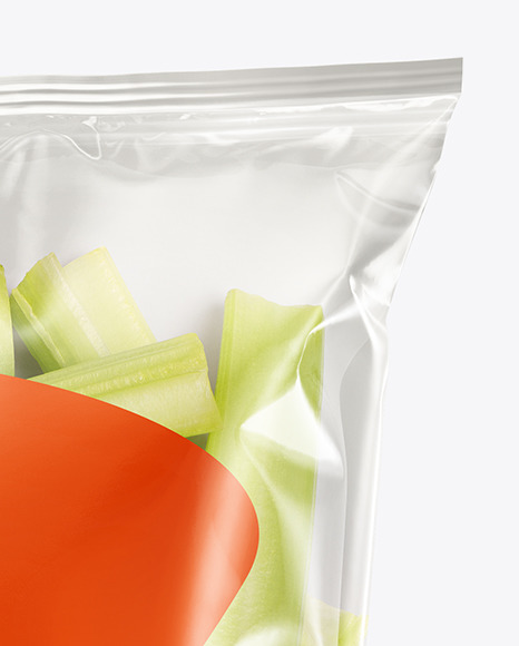 Download Plastic Bag With Celery Mockup In Bag Sack Mockups On Yellow Images Object Mockups