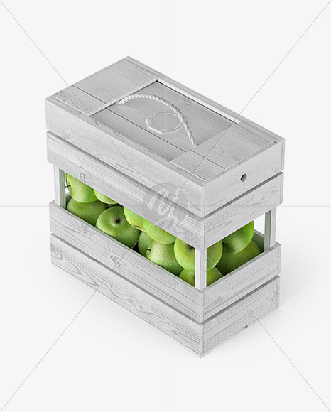 Download Wooden Crate With Apples Mockup Half Side View In Packaging Mockups On Yellow Images Object Mockups PSD Mockup Templates