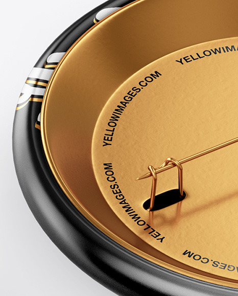 Two Circle Button Pins Mockup PSD #7