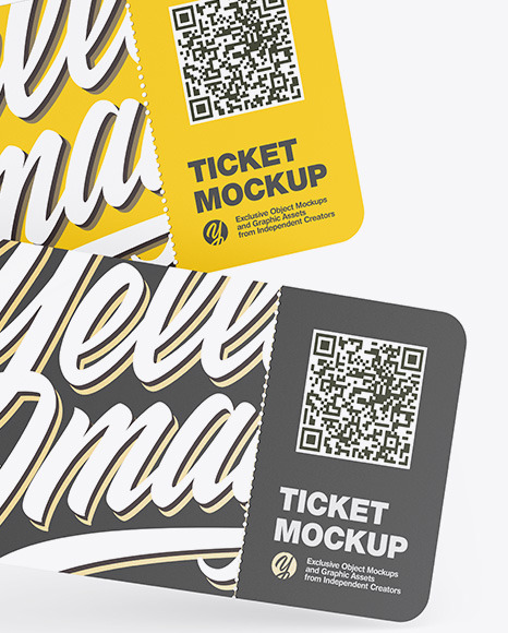 Two Tickets Mockup PSD #7