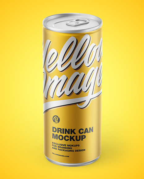 Matte Metallic Drink Can Mockup PSD #2