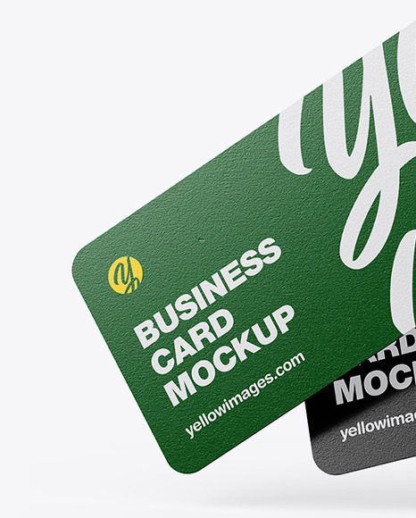 Download Textured Business Cards Mockup In Stationery Mockups On Yellow Images Object Mockups PSD Mockup Templates