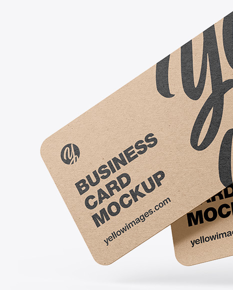 kraft business cards mockup in stationery mockups on