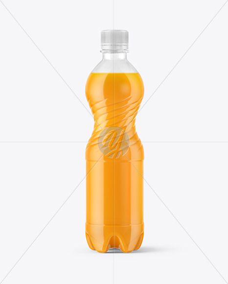 Download 500ml PET Bottle With Orange Drink Mockup in Bottle Mockups on Yellow Images Object Mockups