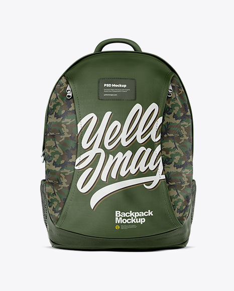 Download Backpack Mockup - Front View in Apparel Mockups on Yellow ...