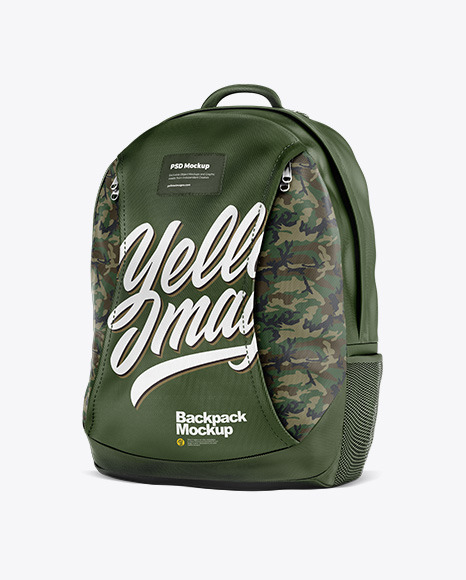 Download Backpack Mockup Half Side View In Apparel Mockups On Yellow Images Object Mockups