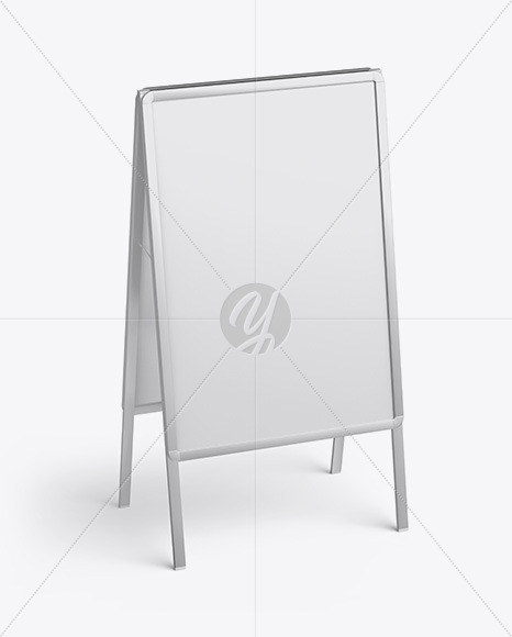 Metallic Stand Mockup In Outdoor Advertising Mockups On Yellow Images Object Mockups