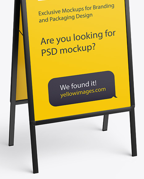 Download Metallic Stand Mockup In Outdoor Advertising Mockups On Yellow Images Object Mockups PSD Mockup Templates