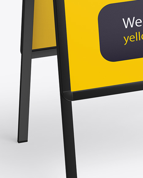 Download Metallic Stand Mockup In Outdoor Advertising Mockups On Yellow Images Object Mockups PSD Mockup Templates