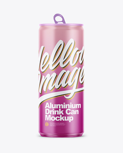 250ml Matte Aluminium Drink Can Mockup In Can Mockups On Yellow Images Object Mockups