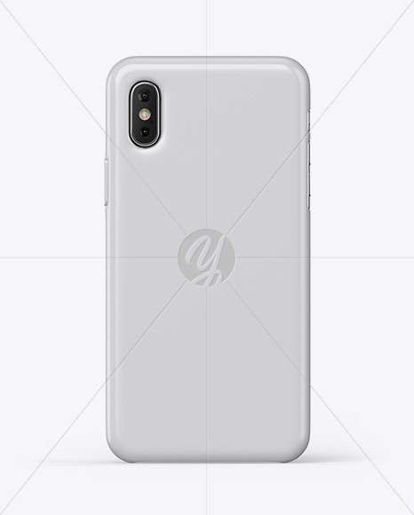 Iphone X Glossy Case Mockup In Device Mockups On Yellow Images Object Mockups