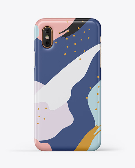 Download Iphone X Glossy Case Mockup In Device Mockups On Yellow Images Object Mockups PSD Mockup Templates