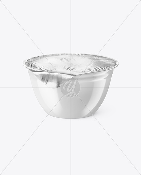 Download Glossy Plastic Cup With Foil Lid Mockup In Cup Bowl Mockups On Yellow Images Object Mockups PSD Mockup Templates