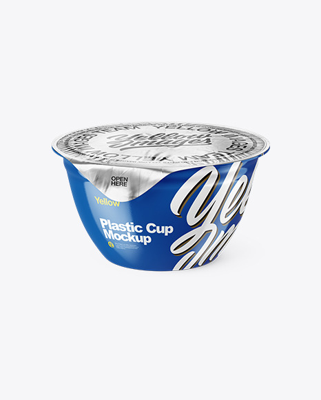 Download Glossy Plastic Cup With Foil Lid Mockup In Cup Bowl Mockups On Yellow Images Object Mockups PSD Mockup Templates