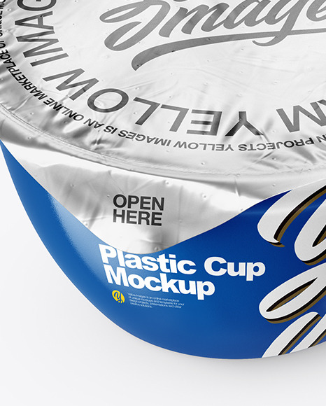 Download Glossy Plastic Cup With Foil Lid Mockup In Cup Bowl Mockups On Yellow Images Object Mockups PSD Mockup Templates