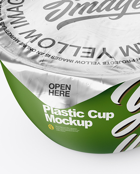 Download Matte Plastic Cup With Foil Lid Mockup In Cup Bowl Mockups On Yellow Images Object Mockups Yellowimages Mockups