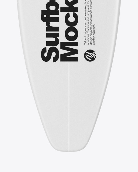 Surfboard Shortboard with Colored Border Mockup   Front View PSD #1