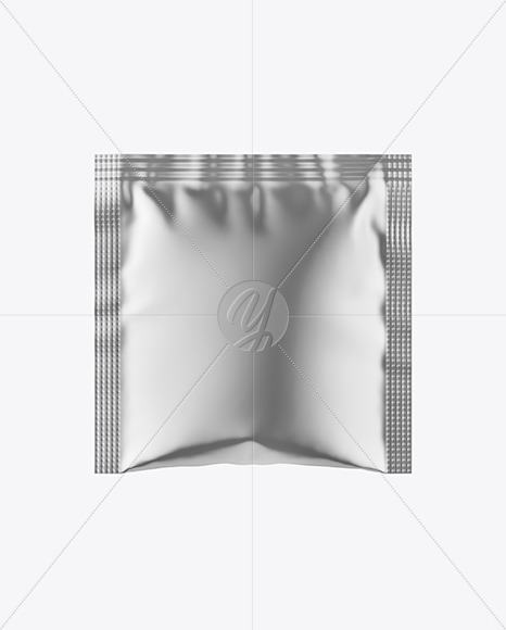 Matte Metallic Sachet Mockup In Sachet Mockups On Yellow Images Object Mockups