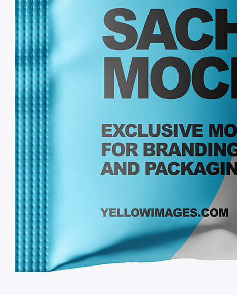 Metallic Sachet Mockup In Sachet Mockups On Yellow Images Object Mockups