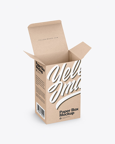 Download Opened Kraft Box Mockup In Box Mockups On Yellow Images Object Mockups