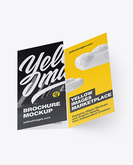 Download Brochure Mockup In Stationery Mockups On Yellow Images Object Mockups PSD Mockup Templates