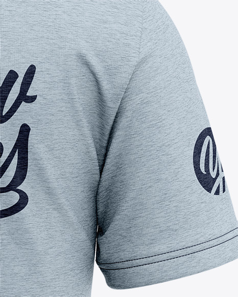 Men’s Heather V Neck T Shirt Mockup   Back View PSD #5